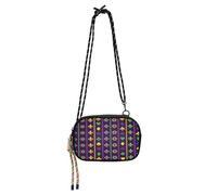 HMZXZ EthnicFanny - Bolso cruzado con rayas geométricas negras, bolso pequeño con correa ajustable, mochila bandolera para mujeres y hombres, viajes, trabajo