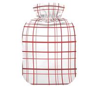 HMZXZ Gingham Scott - Bolsa de agua caliente con tapa, 2 L, con temática de PVC, para aliviar el dolor, pies, calambres menstruales