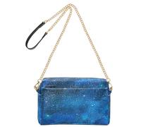 HMZXZ Magic Universe Stars - Bolsos cruzados para mujer, bolsos de cuero pequeños, bolsos de hombro con correa para el hombro, color azul galaxia