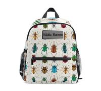 HMZXZ Mini mochila personalizada para niñas y niños, con dibujos animados, insectos, insectos, mochilas para niños, mochila escolar colorida con nombre y texto para niños, multicolor