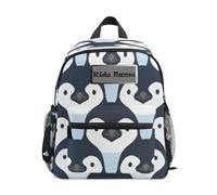 HMZXZ Mini mochila personalizada para niñas y niños, lindos pingüinos, mochilas infantiles personalizadas, mochila escolar con nombre y texto para niños, multicolor