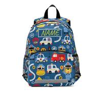 HMZXZ Mochila para niños con nombre personalizado para niños, tractores Ccartoon Farming Bookbag para niños y niñas 3-6 años, mochila personalizada colorida coche guardería mochila preescolar mochila