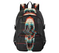 HMZXZ Retro Day Ot The Dead Screaming Skull - Mochila de viaje para laptop, bolsa para computadora, mochila escolar resistente para Halloween, gótico, universidad, 14 pulgadas