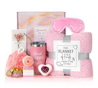 HN HAIINAA Regalos de cumpleaños para mujeres, cuidado personal, recuperarse pronto, cesta de regalo relajante de spa con manta de franela de lujo, regalo único para el día de la madre para mamá, su