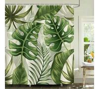 HNBFKD Cortinas de Ducha con Hojas Tropicales, Palmeras, Hojas de plátano, Plantas Verdes, botánicas, para baño, decoración del hogar 92x183cm/(WxH)