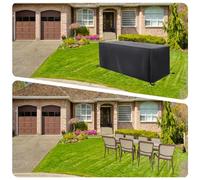 HNBFKD Funda para Muebles de Jardín 215x135x100cm/LxWxH Impermeable Muebles Jardin Exterior Funda, con Cuerda y Cierre de Hebilla, Tela Oxford 420D para Mesa, Silla y sofá, Color Plateado Negro