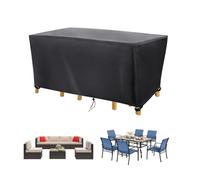 HNBFKD Funda para Muebles de Jardín Negra - 210x150x70cm/LxWxH - Impermeable y Resistente, Protección contra Lluvia, Polvo y Rayos UV, Cubierta para Mesa de Patio, Sillas y Sofá de Exterior