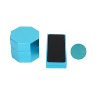 HNBGNNMRO Billiards Octagonal Chalk Case, Magnetic Billiard Cue Chalk Box Holder with Silent Fixed Clip, Aluminum Alloy Chalk Storage Set for Pool Table Players, Compact Wear Resistant Desig (Azul)