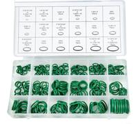 HNBR Juego de juntas tóricas de 270 piezas para sistemas de aire acondicionado automotriz, 18 tamaños en caja verde, caucho de nitrilo butadieno hidrógeno para alta resistencia, anillos de goma