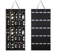 HNBTX Organizador Gafas Colgante,Guarda Gafas de Sol Organizador,Negro Organizadors de Gafas Para Colgar,25 Compartimentos Colgador para Gafas de Sol,Caja para Gafas