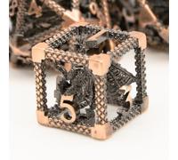 HNCCESG D&D - Juego de 7 dados de metal de Dungeons and Dragons, dados de inicio para juegos de rol D y D para RPG MTG, juegos de mesa, Pathfinder, Warhammer Shadowrun Yahtzee (cobre 3D)