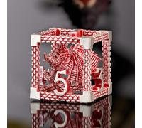 HNCCESG Dragon DND - Juego de dados poliédricos de metal hueco D&D para juegos de mesa RPG MTG (dragón rojo y blanco)