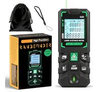 HNCY 50M Medidor de Distancia Portátil y Preciso, Medición de Distancia con Niveles, Telémetro con LCD Retroiluminado y M/in/Ft Conversión, Medición de Distancia/Area/Volumen/Pitagórico