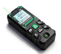 HNCY 50M Medidor de Distancia Preciso ±1,5mm, Telémetro Portátil con Niveles, Medición de Distancia con LCD Retroiluminado, M/in/Ft Conversión, Medición de Distancia, Area, Volumen, Pitagórico
