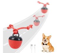 HNCY Pelota Interactiva Perro - Juguetes Interactivos para Perros, Pelota Interactivas para Perros con Cuerda y Sonidos de ladrido, Pelotas Perro para Cachorros, Pequeños, Recargable USB (New Rojo)