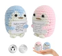 HNCY Pingüino Positivo,Pingüino Enamoradas con Tarjeta Positivas Moneda de la Suerte,Idea Graciosa Regalo Romántico para Novia Parejas Amiga Hermanas Hombre Mujer,Navidad Halloween (Pareja Pingüino A)