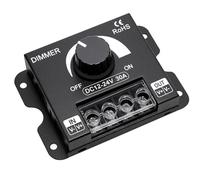 HNCY Tira de luz LED regulable, CC 12 V-24 V, regulador de intensidad PWM, interruptor regulador de intensidad LED, CC 12 V-24 V, 30 A, regulador giratorio para tiras LED monocromáticas, regulador de