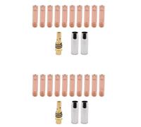 Hndhbfgrt 26 Piezas 14AK Consumibles de Antorcha de Soldadura 0,9 mm MIG Antorcha de Gas Boquilla Soporte de Punta de 15AK MIG Antorcha de Soldadura