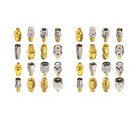 Hndhbfgrt 2X 16 Conectores Tipo SMA Kits de Adaptadores SMA SMA una MCX/TV/F/BNC/UHF/RP-SMA Conector de Prueba Chapado en de NíQuel de Tipo Recto