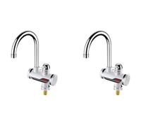 Hndhbfgrt 2X Calentador de Agua InstantáNeo Cocina EléCtrica Grifo de Agua Caliente Grifo Calefactor Grifo de CalefaccióN FríA Calentador de Agua Sin Tanque Enchufe de la UE