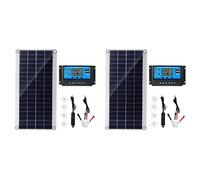Hndhbfgrt 2X Células Solares de Panel Solar Flexible de 30 W para Coche, RV, Techo, Furgoneta, Batería Solar para Acampar, Módulo de Controlador Solar 10A
