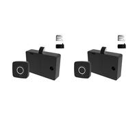 Hndhbfgrt 2X Cerradura Biométrica de Dactilares Cerradura Negra para Gabinete Sin Llave Cerraduras de Cajón Inteligentes Cerradura de Puerta Antirrobo Tiempo de Espera Prolongado
