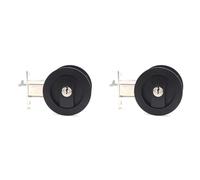 Hndhbfgrt 2X Cerradura para Puerta de Bolsillo Corrediza Cerradura de Puerta de Bolsillo Redonda de Privacidad Negra Cerradura de Puerta de Bolsillo ContemporáNea Negra con Llaves
