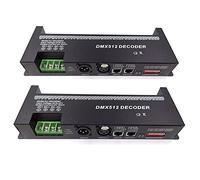 Hndhbfgrt 2X Controlador de Tira de LED Decodificador RGB DMX512 de 30 Canales Controlador de Atenuación 60A
