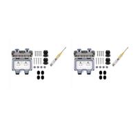 Hndhbfgrt 2X Enchufe para Exteriores Enchufe A Prueba de Agua con Luz Indicadora de Interruptor, Enchufe de Pared Contacto de Protección Montado en Superficie para Cuarto Húmedo