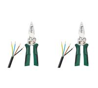 Hndhbfgrt 2X Herramienta de Corte de Cables 10 en 1, Alicates Pelacables Eléctricos, Comprobador de Voltaje, Tijeras con Función de Medición de Electricidad