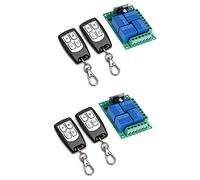 Hndhbfgrt 2X Interruptor de Control Remoto Inalámbrico Universal Módulo Receptor de Relé DC 12V 4CH con Transmisor Remoto de 4 Canales 433 Mhz