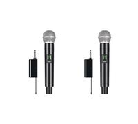 Hndhbfgrt 2X MicróFono InaláMbrico Profesional UHF GrabacióN Karaoke PortáTil 1 Canal BateríA de Litio para Escenario Iglesia Fiesta Escuela