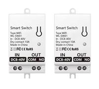 Hndhbfgrt 2X Módulo de Interruptor de Contacto Seco Tuya Smart WiFi 10A Relé Disyuntor Universal para el Hogar DIY Funciona con Smart Life DC 8-40V