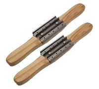 Hndhbfgrt 2X Rastrillo de Rueda de Pulido de 15 Pulgadas para Limpieza de Compuestos, Eliminación de Compuestos Residuales Y Metal, Manejar de Madera de Pulido de Acero de Rastrillo
