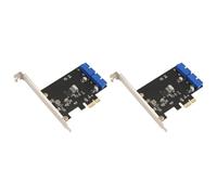Hndhbfgrt 2X Tarjeta de Expansión PCI Express USB 3.0 de 19 Pines PCIE 1X A 2 Puertos Adaptador USB 3 de 19 Pines Cabecera de Concentrador USB3 Interno de 20 Pines