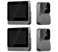 Hndhbfgrt 2X Timbre Video Intercomunicador Cámara Inteligente Inalámbrico por Visión Pantalla de 4.3 Pulgadas para Seguridad Hogar Inteligente Apartamento