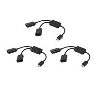 Hndhbfgrt 3X Micro USB Cable de Host, Micro-USB Macho A 2X Tipo A Doble USB Hembra Adaptador OTG Hub Convertidor para Android Tableta Pc y Teléfono Inteligente Negro