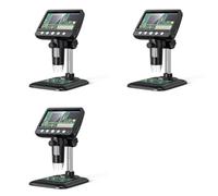 Hndhbfgrt 3X Microscopio Digital, Microscopio USB LCD de 4,3 Pulgadas, Lupa de 1080P con 8 Luces LED Ajustables, Vista de PC, para Adultos y Niños