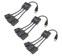 Hndhbfgrt 3X USB 3.1 Type C Macho A 2 Dual USB A 2.0 Hembra + Micro-USB Hembra OTG Concentrador