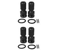 Hndhbfgrt 4 Paquetes de 1/2 Unidad Cuadrada Una 1/4 Adaptador de Enchufe de Vástago Hexagonal Convertidor de Mandril de Liberación Rápida para Llave de Trinquete de