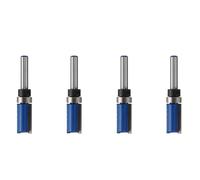 Hndhbfgrt 4X Broca Router Manejar de 1/4 Pulgada Gemelo 2 Fixture Imperial Estriado Cortador de Plantilla Carpinteria