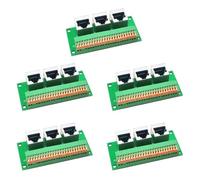 Hndhbfgrt 5X Placa de Conexión Hembra RJ45, Terminal de Resorte Rápido Sin Soldadura RJ45 A 8 Pines, Conector Hembra RJ45 de Vías con Placa PCB