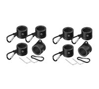 Hndhbfgrt 8 PC Bandera Anillos Poste de Aluminio de AleacióN de Montaje Anillos Grados de RotacióN de Bandera de Anti Flag Pole Wrap 360 (1 Pulgada Negro)