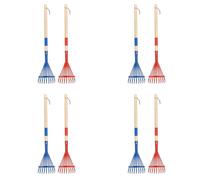 Hndhbfgrt 8 Rastrillos de Metal para Niños con de Madera, Rastrillo Pequeño de 27 Pulgadas para Jardinería, Mini Rastrillo para Niños, Herramientas para Jardín, Césped y Patio