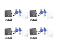 Hndhbfgrt Cerradura de gabinete RFID electrónica inteligente 4X Sin orificio Fácil instalación Mueble Armario Zapatero Cajón Cerradura de puerta con 8 tarjetas/Etiquetas para llaves