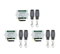 Hndhbfgrt DC 12V 24V 36V 10A 433MHz Relé Inalámbrico de 4 Canales Receptor de Interruptor de Control Remoto + Transmisor de 4 Canales, 3 Receptor 6 Remotos