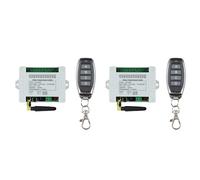 Hndhbfgrt DC 12V 24V 36V 10A 433MHz Relé Inalámbrico de 4 Canales Receptor de Interruptor de Control Remoto + Transmisor de 4 Canales, 2 Receptor 2 Control Remoto