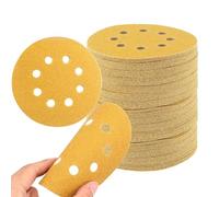 Hndhbfgrt Discos de Lijado de 5 Pulgadas y 8 Agujeros, 100 Unidades, 20 Hojas de Cada Grano: 60/80/100/120/150, Papel de Lija para Lijadora Orbital para Madera, Metal y Plástico.