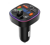 Hndhbfgrt Transmisor FM Bluetooth para AutomóVil: Puerto USB Dual y Cargador de AutomóVil PD Tipo C, RetroiluminacióN LED de 7 Colores, Reproductor de MúSica MP3