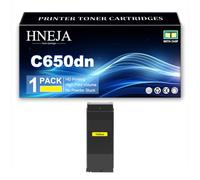 HNEJA Cartucho Tóner C650dn | 9006130 9006127 9006128 9006129 Cartuchos Tóner para OKI C650dn Impresoras,Yellow-1 Pack